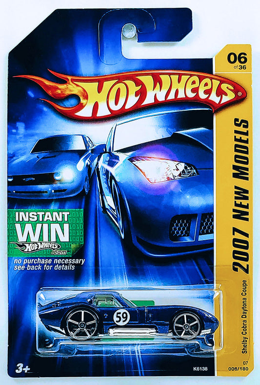Hot Wheels 2007 - Collector # 006/180 - New Models 06/36 - Shelby Cobra Daytona Coupe - Blue / #59 - OH5SP Wheels - USA