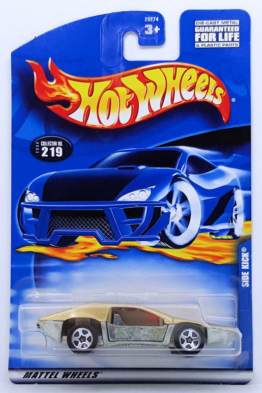 Hot Wheels 2000 - Collector # 219/250 - Side Kick - Gold - Metal Base - USA