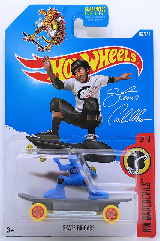 Hot Wheels 2016 - Collector # 162/250 - HW Daredevils 2/10 - Skate Brigade (Skate Punk) - Matte Black - Steve Cabellero - ReTool