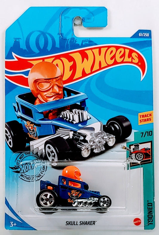 Hot Wheels 2020 - Collector # 061/250 - Tooned 7/10 - Skull Shaker - Blue / Orange Head - IC
