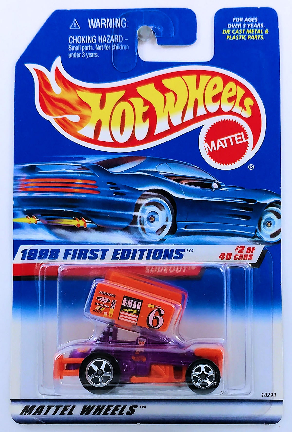 Hot Wheels 1998 - Collector # 640 - First Editions 02/40 - Slideout - Metallic Purple - 5 Spokes