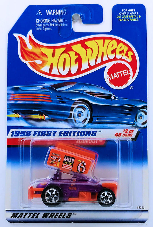 Hot Wheels 1998 - Collector # 640 - First Editions 02/40 - Slideout - Metallic Purple - 5 Spokes