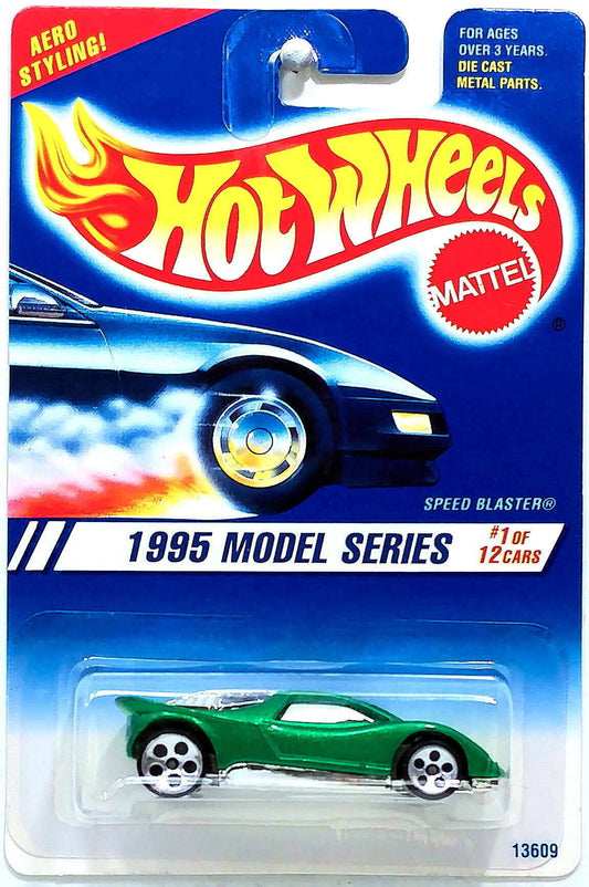 Hot Wheels 1995 - Collector # 343 - Model Series 1/12 - Speed Blaster - Green - 5 Dots - USA