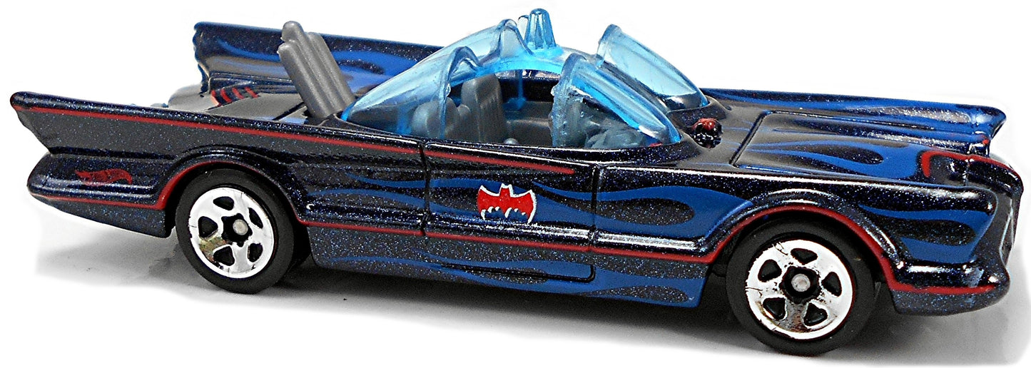 Hot Wheels 2019 - Collector # 118/250 - Batman 3/5 - TV Series Batmobile - Midnight Blue Metalflake with Ghost Flames - USA Card