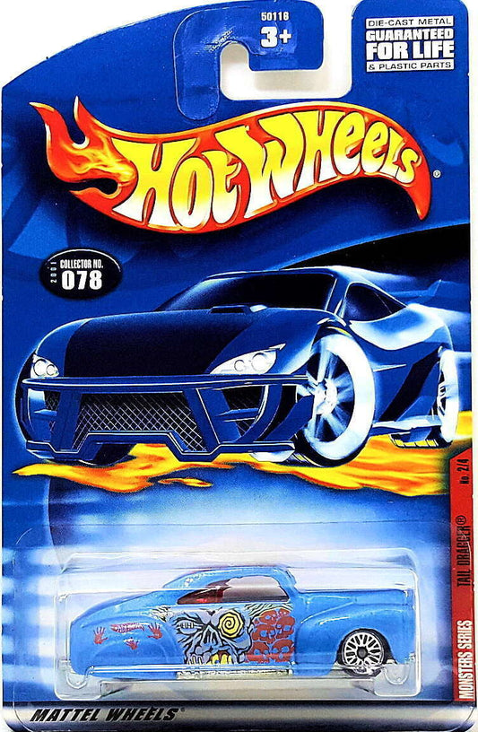 Hot Wheels 2001 - Collector # 078/240 - Monsters Series 2/4 - Tail Dragger - Blue - USA Card