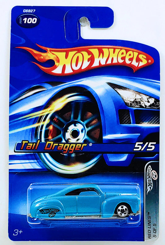 Hot Wheels 2005 - Collector # 100/183 - Red Lines 5/5 - Tail Dragger - Metalflake Turquoise - KMart Exclusive - USA