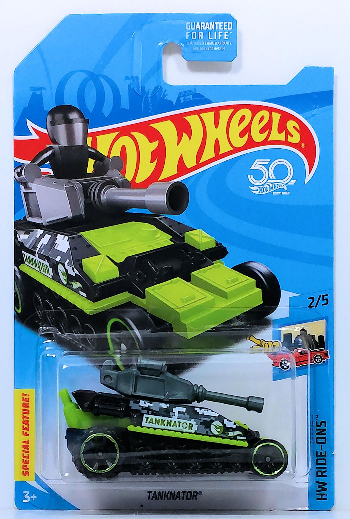 Hot Wheels 2018 - Treasure Hunts - HW Ride-Ons 2/5 - Tanknator - Black, Gray & Green