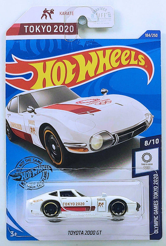 Hot Wheels 2020 - Collector # 184/250 - Olympic Games Tokyo 2020 8/10 - Toyota 2000 GT - White - USA Card