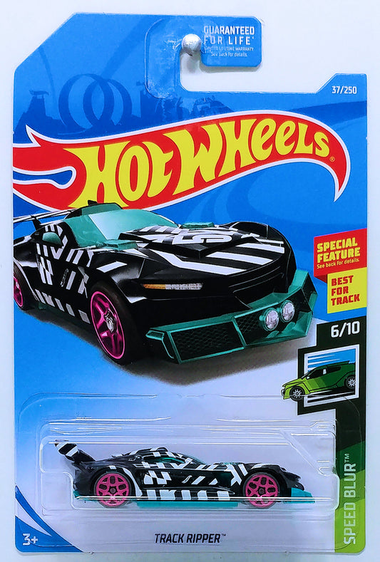 Hot Wheels 2019 - Collector # 037/250 - Speed Blur 6/10 - Track Ripper - Black - USA Card