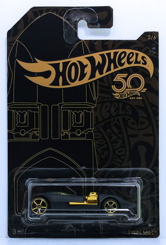 Hot Wheels 2018 - 50th Anniversary / Black & Gold Collection 2/6 - Twin Mill - Matte Black - Gold OH5SP