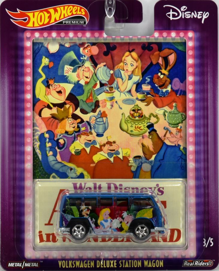 Hot Wheels 2019 - Pop Culture / Disney # 3/5 - Volkswagen Deluxe Station Wagon - Blue / Alice in Wonderland