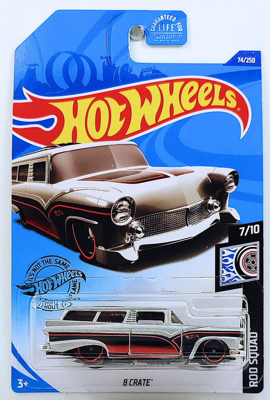 Hot Wheels 2020 - Collector # 074/250 - Rod Squad 7/10 - 8 CRATE ('50s Ford Wagon) - Silver - USA Card