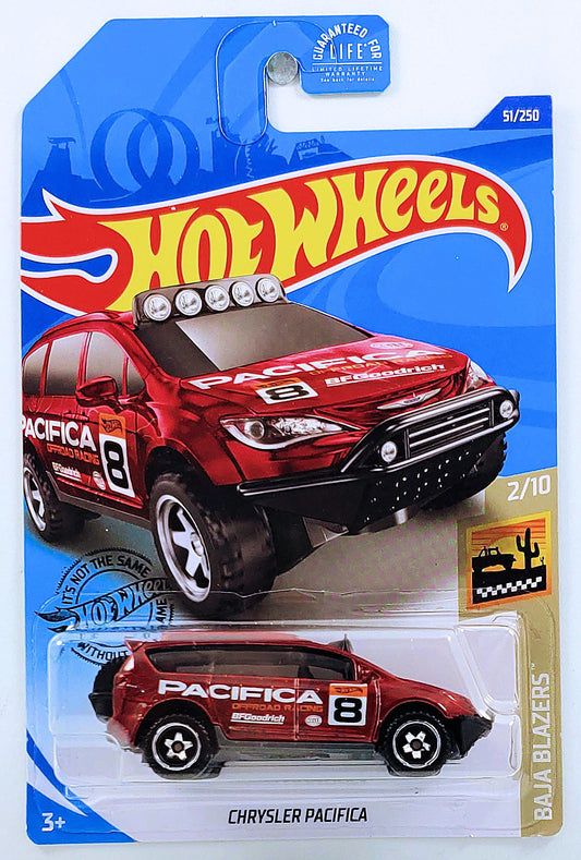 Hot Wheels 2020 - Collector # 051/250 - Baja Blazers 2/10 - Chrysler Pacifica - Dark Red / #8 - USA Card