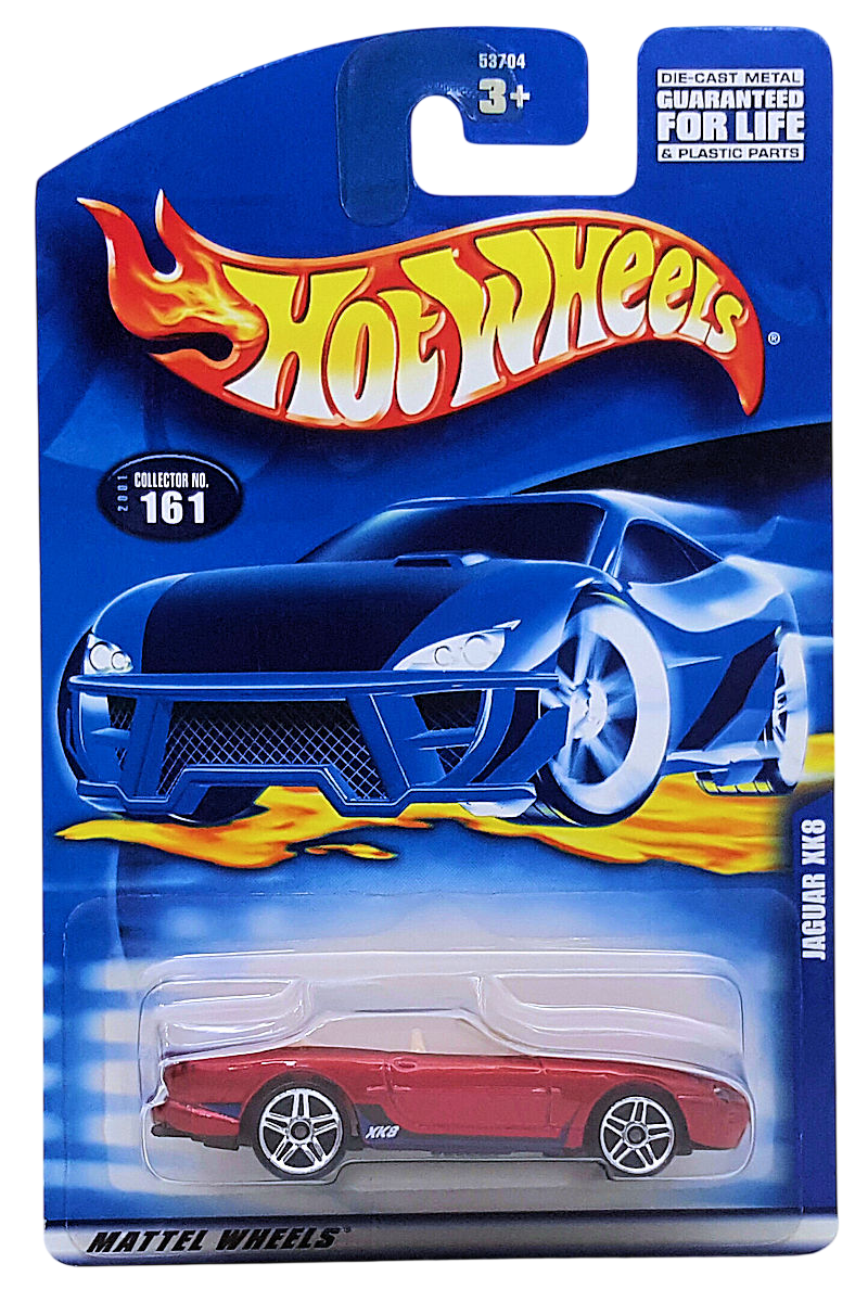 Hot Wheels 2001 - Collector # 161/240 - Jaguar XK8 - Metallic Red - PR5 Wheels - USA Card