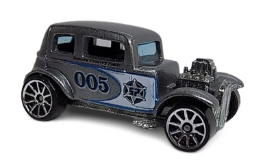 Hot Wheels 2005 - Collector # 145/183 - 1932 Ford 'Vicky' - Metalflake Gray / #005 - 10 Spokes - Metal Body and Metal Base - USA '05 Card
