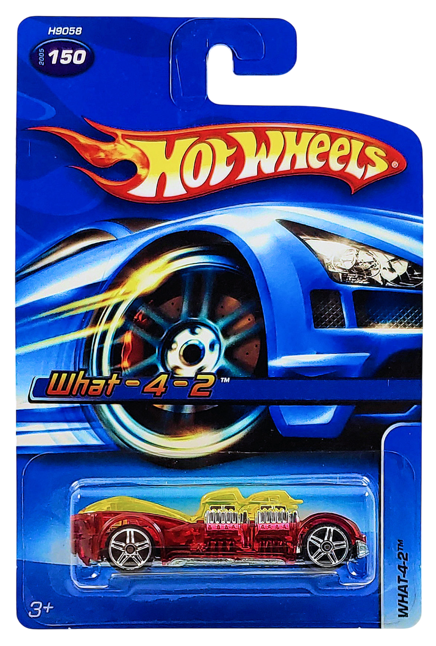 Hot Wheels 2005 - Collector # 150/187 - What-4-2 - Transparent Red - PR5 Wheels - USA '06 Card