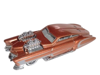 Hot Wheels 2005 - Collector # 151/183 - Evil Twin (Customized Cadillac) - Metalflake Copper - Lace Wheels - International '05 Short Card