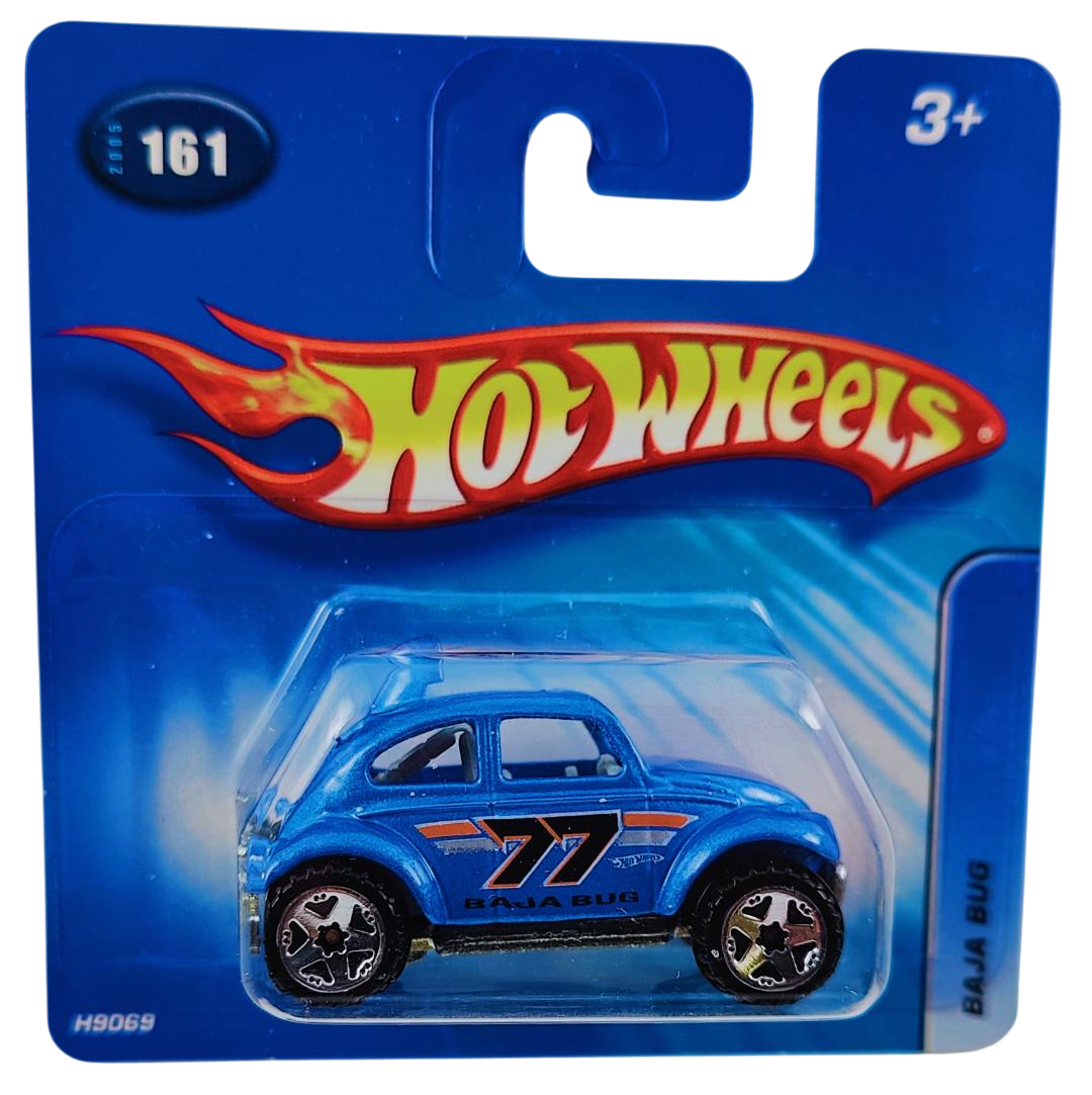 Hot Wheels 2005 - Collector # 161/183 - Baja Bug - Metalflake Blue / #77 / Gray Interior - Short Card '05