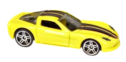 Hot Wheels 2005 - Collector # 175/183 - Corvette C6 - Yellow - PR5 Wheels - USA '05 Card