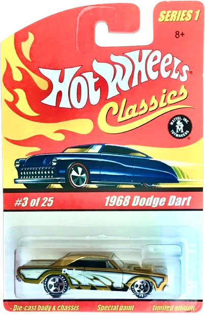 Hot Wheels 2005 - Classics Series 1 # 03/25 - 1968 Dodge Dart - Spectraflame Gold - 5 Spokes on Good Year Tires - Metal/Metal - Special Paint - Limited Edition