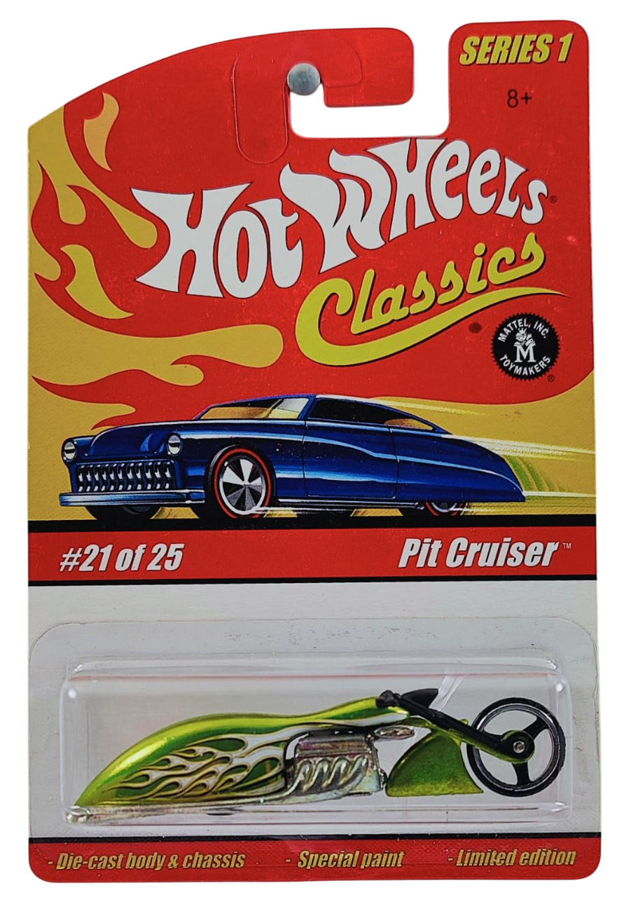 Hot Wheels 2005 - Classics Series 1 # 21/25 - Pit Cruiser - Spectraflame Anti-Freeze / Flames - Metal/Metal - Limited Edition