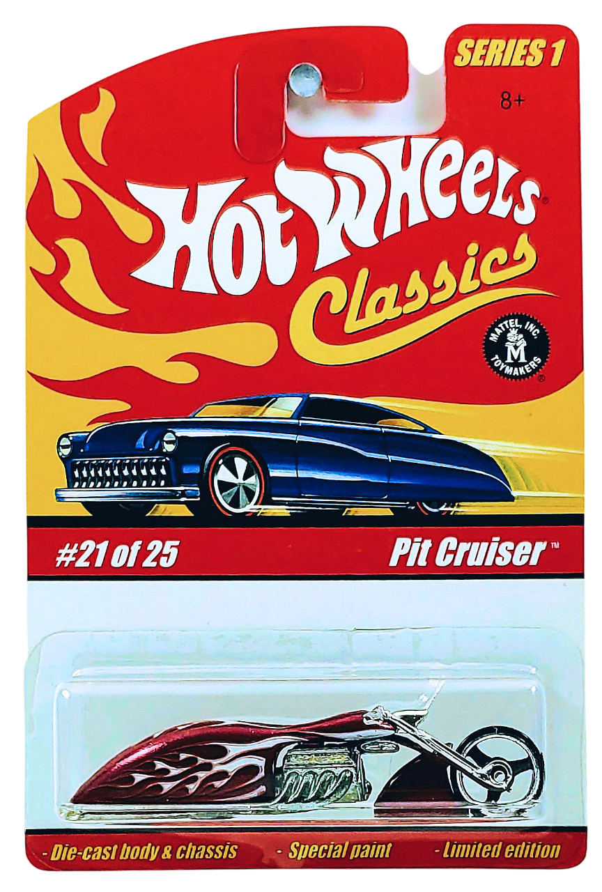 Hot Wheels 2005 - Classics Series 1 # 21/25 - Pit Cruiser - Spectraflame Red / Flames - Metal/Metal - Limited Edition