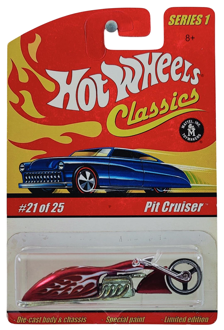 Hot Wheels 2005 - Classics Series 1 # 21/25 - Pit Cruiser - Spectraflame Magenta / Flames - Metal/Metal - Limited Edition