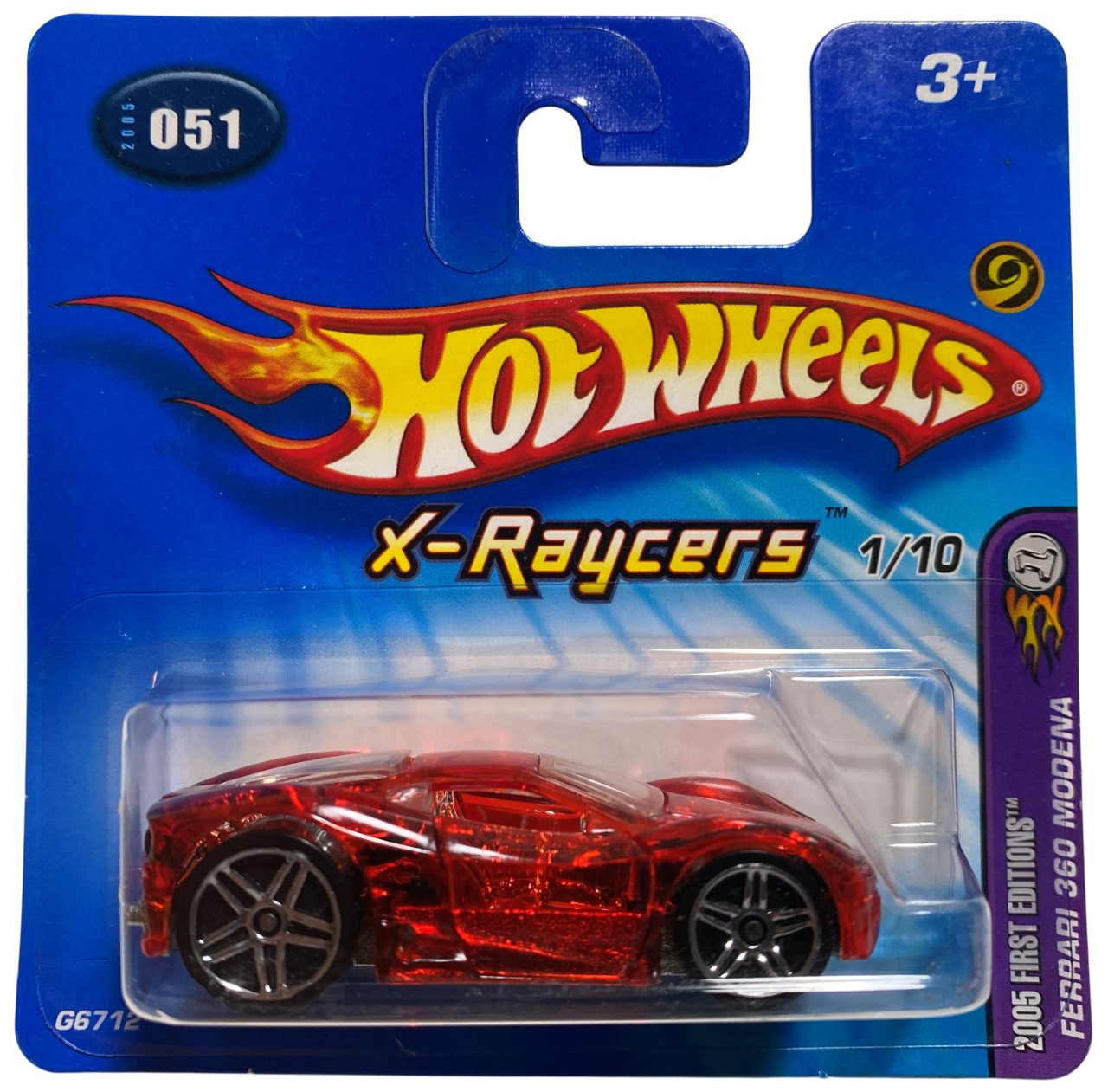 Hot Wheels 2005 - Collector # 051/183 - First Editions / X-Raycers 1/10 - Ferrari 360 Modena - Transparent Red - PR5 - Short Card