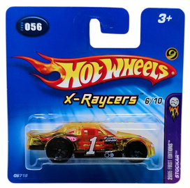 Hot Wheels 2005 - Collector # 056/183 - First Editions / X-Raycers 6/10 - Stockar - Transparent Yellow - Black 5 Spoke Wheels - Short Card