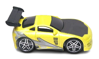 Hot Wheels 2006 - Collector # 052/223 - Drift Kings 2/5 - "'Tooned" Toyota Supra - Yellow / Black Hood - USA Card