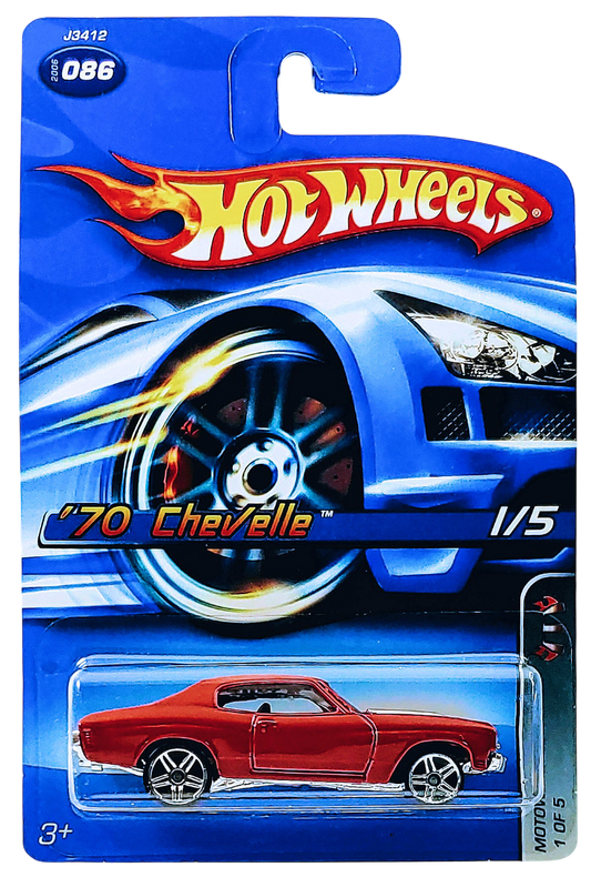 Hot Wheels 2006 - Collector # 086/223 - Motown Metal 01/05 - '70 Chevelle - Metallic Red - PR5 Wheels - USA Card