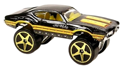 Hot Wheels 2006 - Collector # 105/223 - HiRakers Series 5/5 - Olds 442 - Black - Large Gold 5 Spokes - USA '06 Card