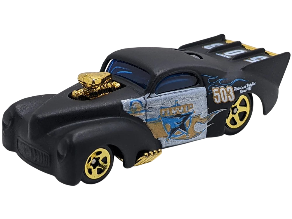 Hot Wheels 2006 - Collector # 170/223 - 1941 Willys Coupe (Pro Mod Drag Car) - Matte Black / "HWP 503"- Gold 5 Spokes - USA Card