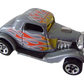 Hot Wheels 2006 - Collector # 190/223 - '34 Ford 3-Window - Gray / Flames - 5 Spokes - USA '07 Card