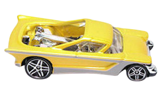 Hot Wheels 2006 - Collector # 211/223 - Nomadder What - Metalflake Yellow - PR5 Wheels - USA '07 Card - Good Downhill Racer!