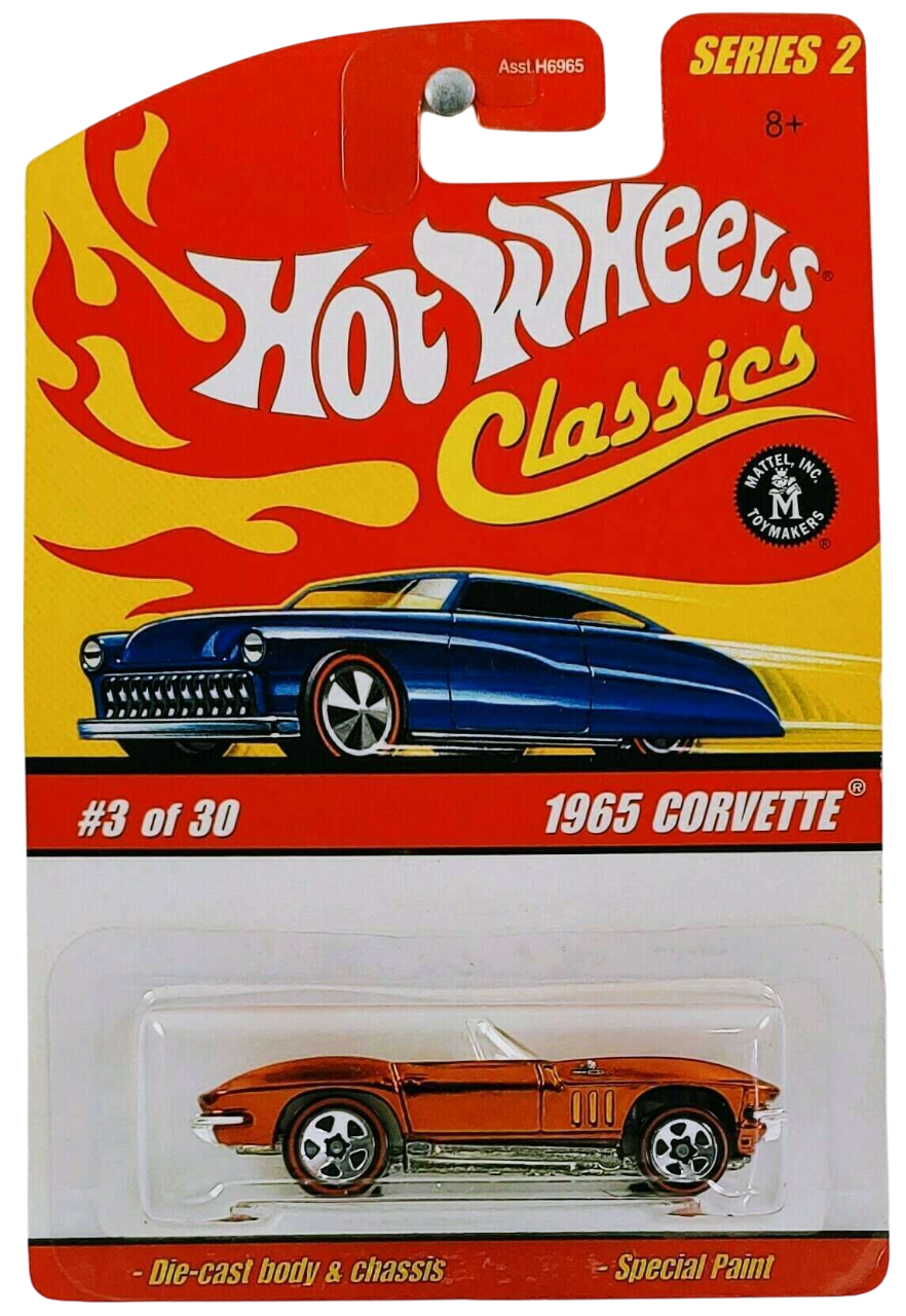 Hot Wheels 2006 - Classics Series 2 # 03/30 - 1965 Corvette - Spectraflame Copper - White Interior - 5 Spokes with Redline Tires - Metal/Metal - Limited Edition