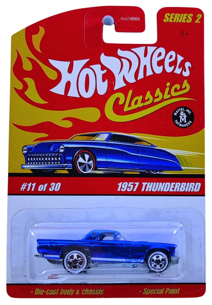 Hot Wheels 2006 - Classics Series 2 # 11/30 - 1957 Thunderbird - Spectraflame Blue - 5 Spokes on White Wall Tires - Metal/Metal - Limited Edition