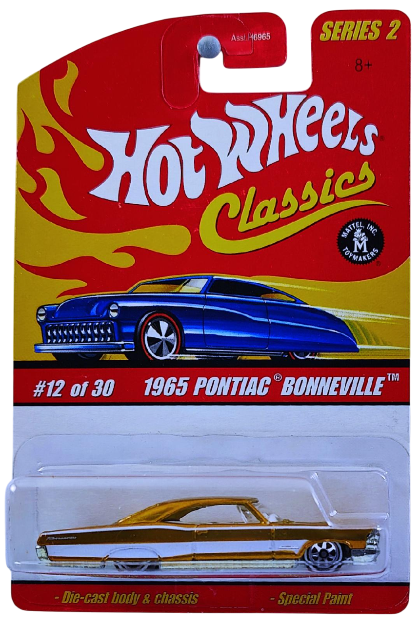 Hot Wheels 2006 - Classics Series 2 # 12/30 - 1965 Pontiac Bonneville - Spectraflame Gold - 7 Spokes with White Walls - Metal/Metal - Limited Edition