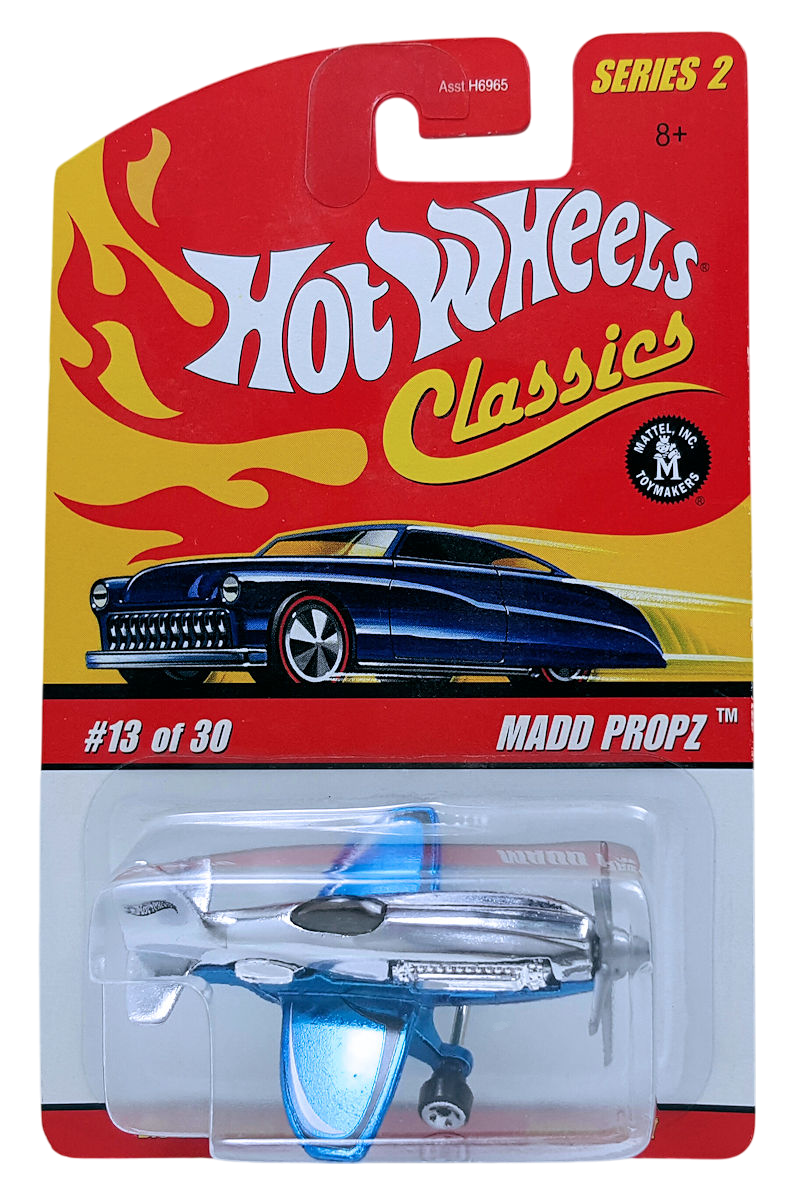 Hot Wheels 2006 - Classics Series 2 # 13/30 - Madd Propz (Airplane) - Spectraflame Blue & Chrome - Metal/Metal - Limited Edition