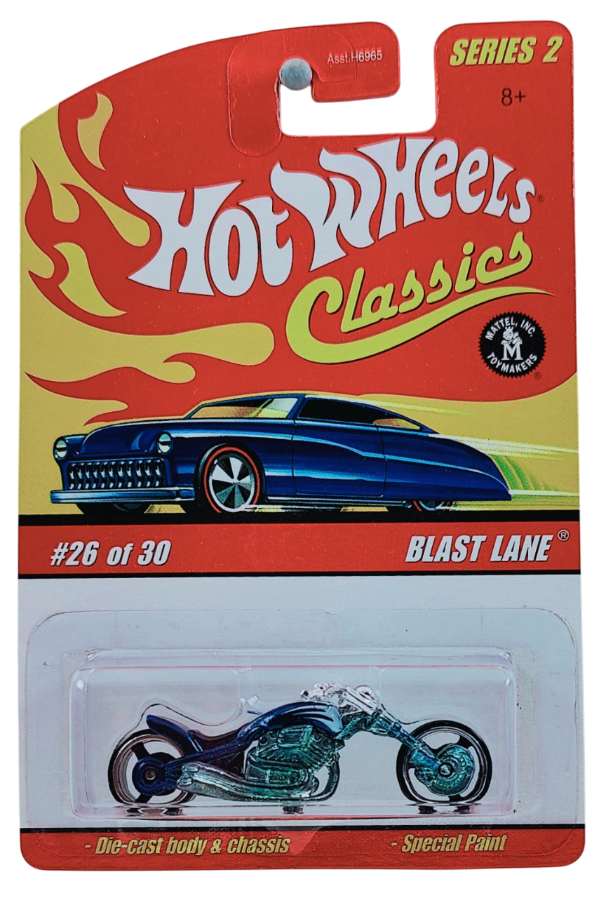 Hot Wheels 2006 - Classics Series 2 # 26/30 - Blast Lane (Chopper, Motorcycle) - Spectraflame Black - Metal/Metal - Limited Edition