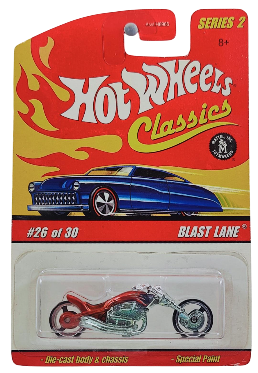 Hot Wheels 2006 - Classics Series 2 # 26/30 - Blast Lane (Chopper, Motorcycle) - Spectraflame Orange - Metal/Metal - Limited Edition