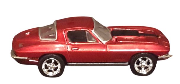 Hot Wheels 2006 - Kalifornia Kustoms - '67 Corvette - Candy Apple Red - Real Riders - Hood Opens - KMart Exclusive - Acrylic Tube Display Package
