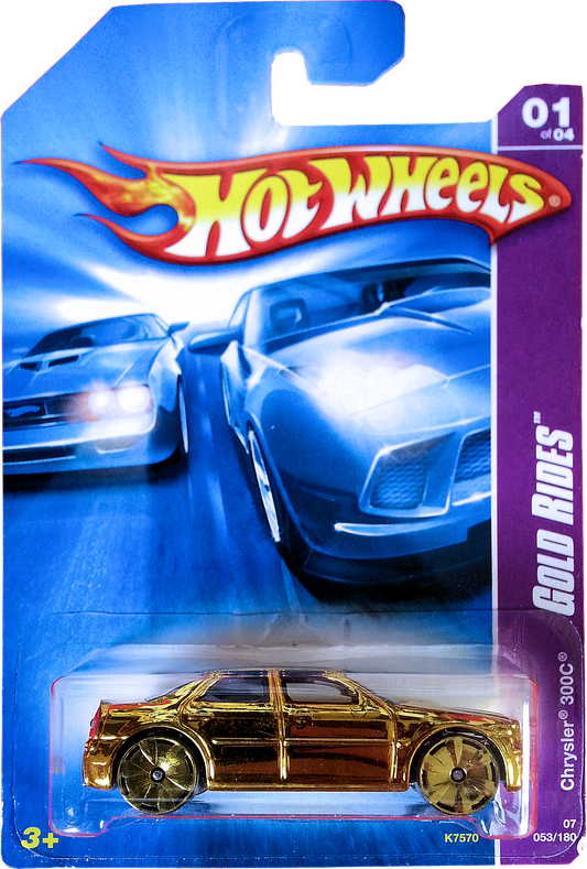 Hot Wheels 2007 - Collector # 053/180 - Gold Rides 1/4 - Chrysler 300C - Gold Chrome - USA Card