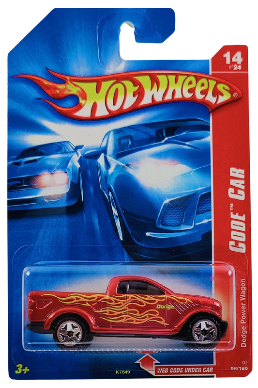 Hot Wheels 2007 - Collector # 098/180 - Code Car 14/24 - Dodge Power Wagon - Metallic Red - USA Card