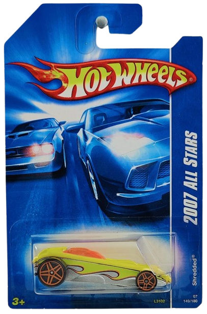 Hot Wheels 2007 - Collector # 149/180 - All Stars 15/24 - Shredded - Yellow over Silver - USA Card