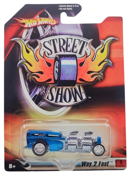 Hot Wheels 2007 - Street Show Series 09/32 - Way 2 Fast - Metalflake Blue - Street Show 5 Spoke (SS5SP) on Rubber Tires - Metal/Metal - Walmart Exclusive