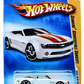 Hot Wheels 2008 - Collector # 037/196 - New Models 37/40 - Camaro Convertible Concept - Metallic White / Orange Racing Stripes - USA Card