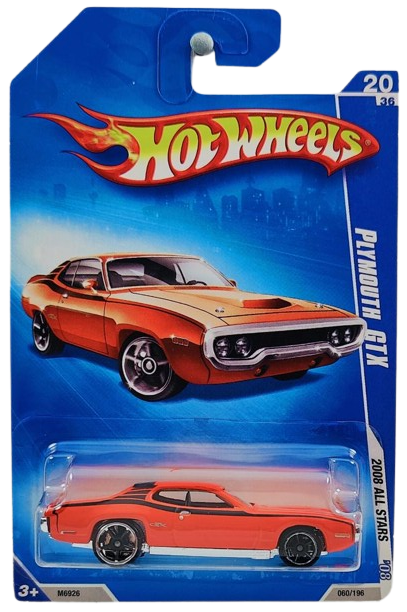 Hot Wheels 2008 - Collector # 060/196 - All Stars 20/36 - Plymouth GTX - Orange - USA '09 Card