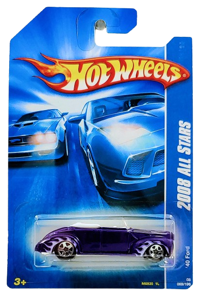 Hot Wheels 2008 - Collector # 069/196 - All Stars 29/36 - '40 Ford (Convertible) - Purple - USA Card