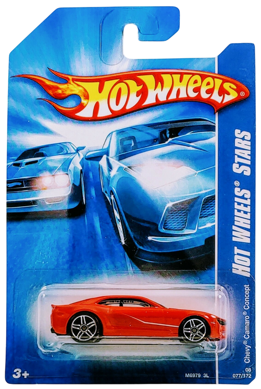 Hot Wheels 2008 - Collector # 077/172 - Hot Wheels Stars - Chevy Camaro Concept - Red - PR5 Wheels - International Card